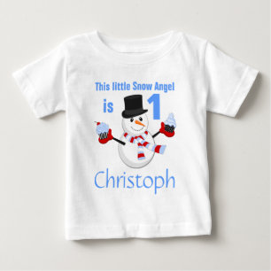Winter Wonderland Snowman First Birthday Baby T-Shirt