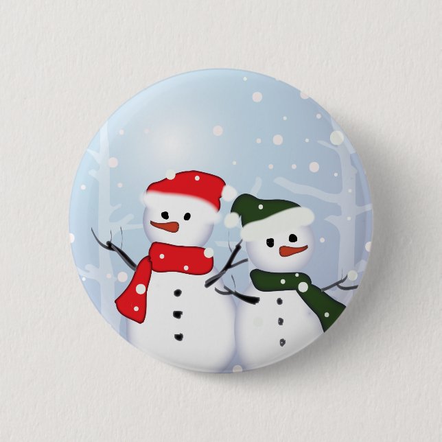 Winter Wonderland Snowman Our First Christmas 6 Cm Round Badge (Front)