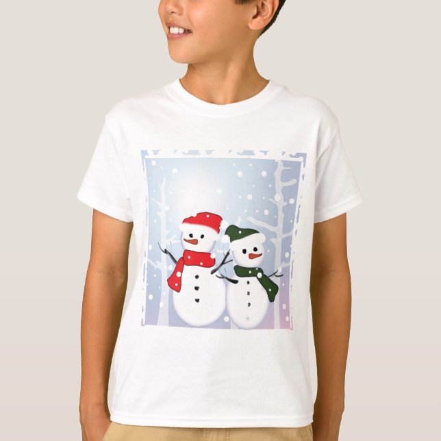 Winter Wonderland Snowman Our First Christmas T-Shirt (Front)