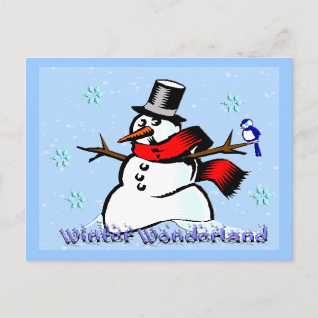 Winter Wonderland Snowman Postcard (Front)