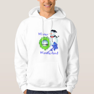 winter wonderland,snowman,rose hoodie