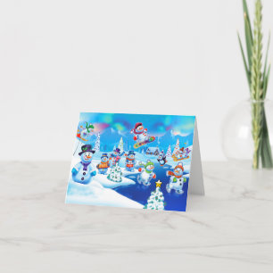 Winter Wonderland snowmen design Christmas card