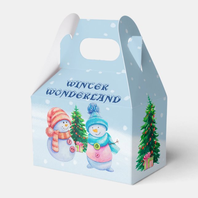 Winter Wonderland Snowmen Favour Box (Front Side)