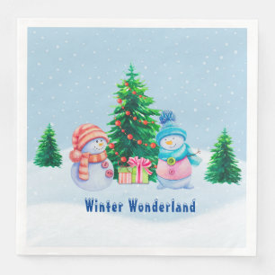 Winter Wonderland Snowmen Paper Napkin