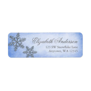 Winter Wonderland Sparkle Snowflake Address Labels