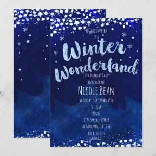 Winter Wonderland Starry Sky Whimsical Invitations