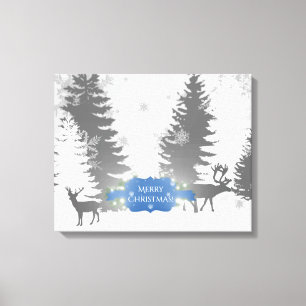 Winter Wonderland Stretched Canvas Print - Blue