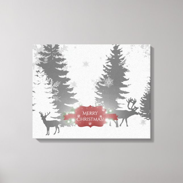 Winter Wonderland Stretched Canvas Print - Red (Front)