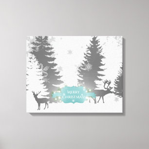 Winter Wonderland Stretched Canvas Print - Teal