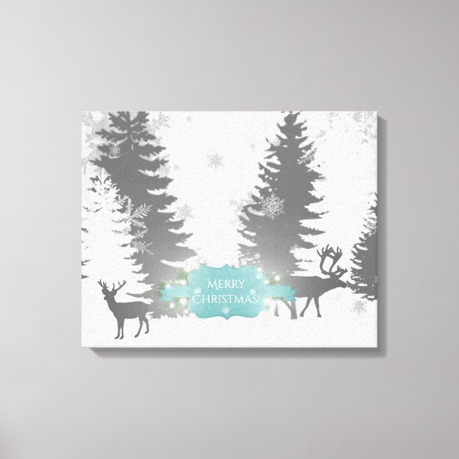 Winter Wonderland Stretched Canvas Print - Teal (Front)