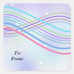 Winter Wonderland Stripes Square Sticker