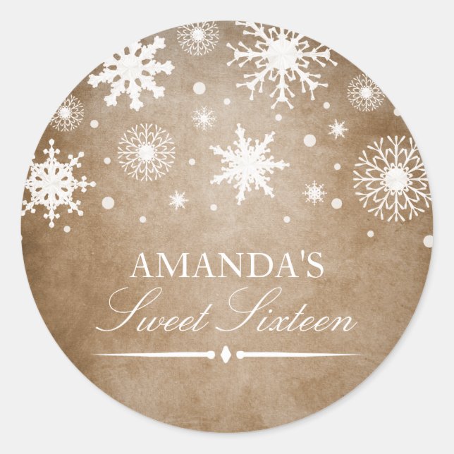 Winter Wonderland Sweet 16 Sticker (Front)