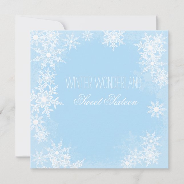 Winter Wonderland Sweet Sixteen Party Invitation (Front)