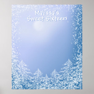 Winter Wonderland Sweet Sixteen Sign in Board