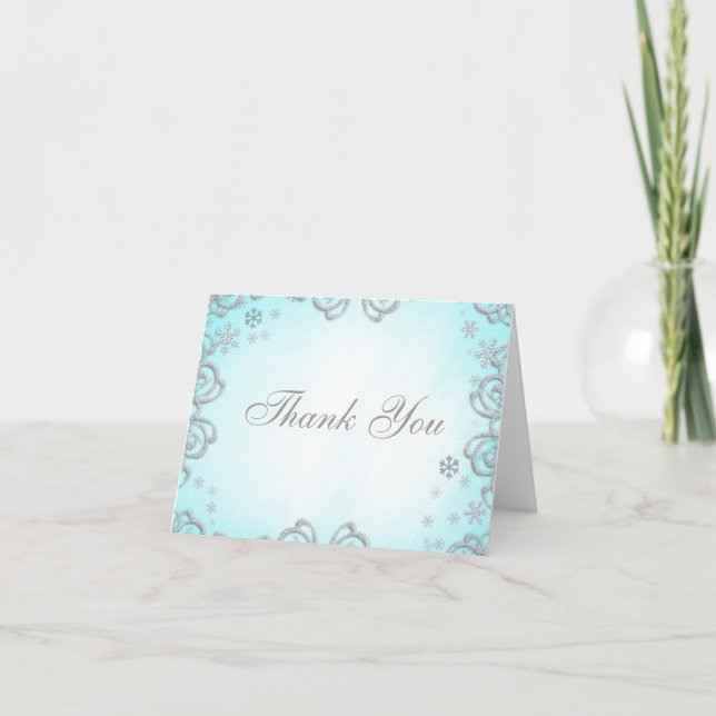 Winter Wonderland Swirl Snowflakes Thank You (Front)