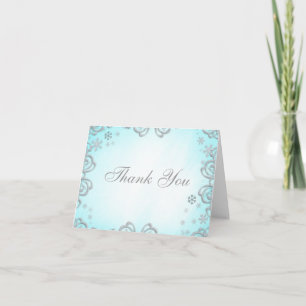 Winter Wonderland Swirl Snowflakes Thank You Card