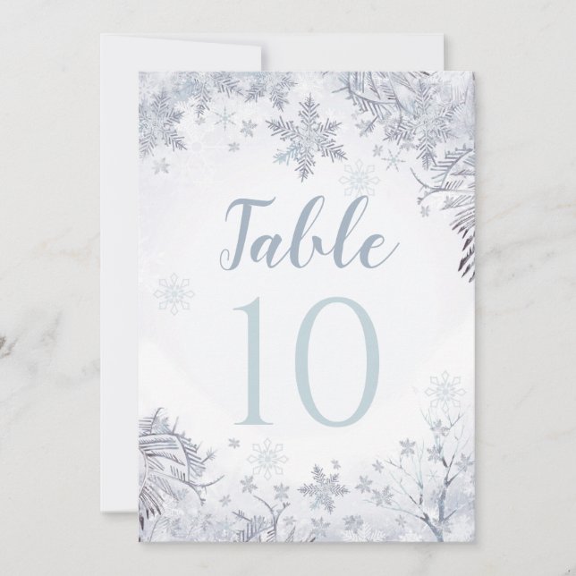 Winter Wonderland Table Number Card (Front)