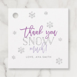 Winter Wonderland Thank You Snow Much Purple Favour Tags