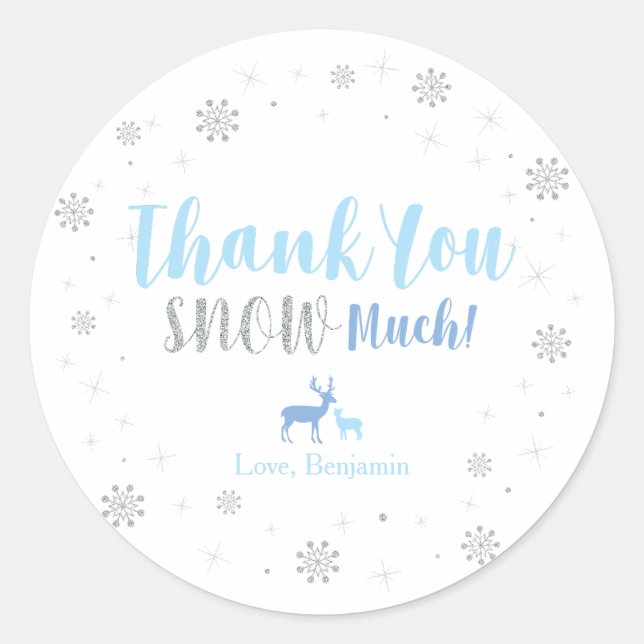 Winter wonderland, Thank you snow much sticker (Front)