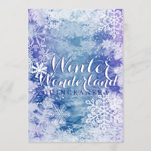 Winter Wonderland Theme QUINCEAÑERA Birthday Invitation