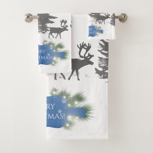 Winter Wonderland Towel Set - Blue (Insitu)