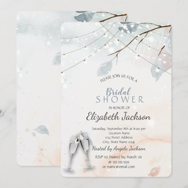 Winter Wonderland,Tree Branch  Bridal Shower   Invitation (Front/Back)