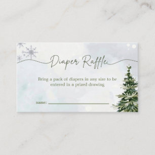 Winter Wonderland Tree Diaper Raffle Enclosure Card
