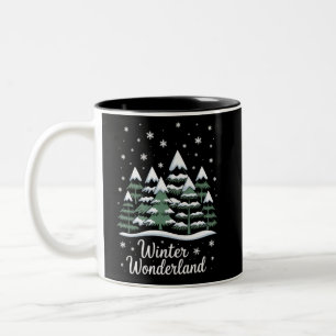 Winter Wonderland Trees Christmas Family Crew  Two-Tone Coffee Mug