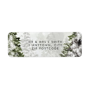winter wonderland trees return address label