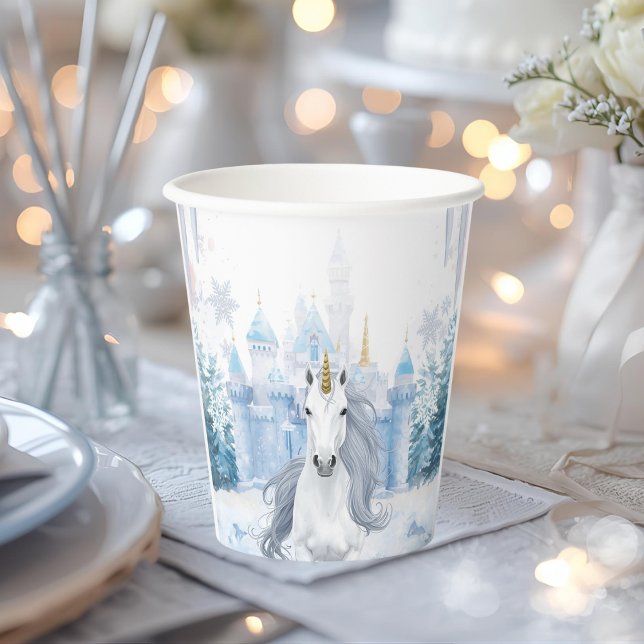 Winter Wonderland Unicorn| Magical Snow Paper Cups (Creator Uploaded)