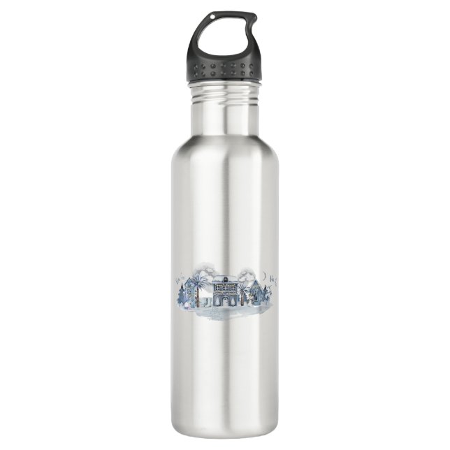 Winter Wonderland Village 710 Ml Water Bottle (Front)