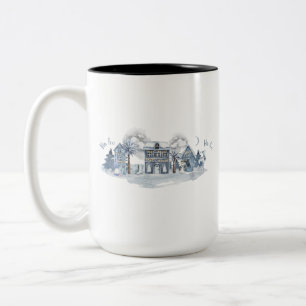 Winter Wonderland Village Two-Tone Coffee Mug