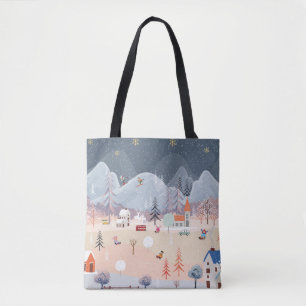 Winter Wonderland: Vintage Countryside Scene. Tote Bag