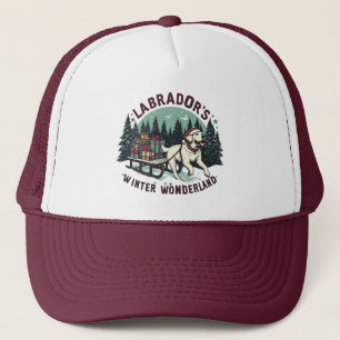 Winter Wonderland Vintage Labrador Dog Christmas Trucker Hat