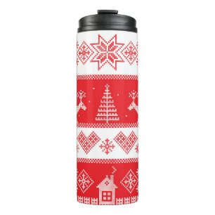 Winter Wonderland: Vintage Seamless Design. Thermal Tumbler