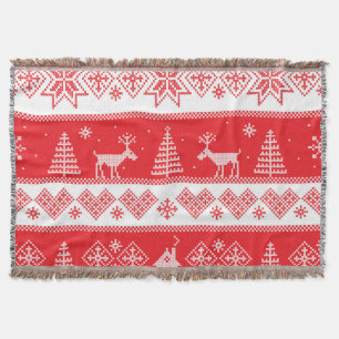 Winter Wonderland: Vintage Seamless Design. Throw Blanket