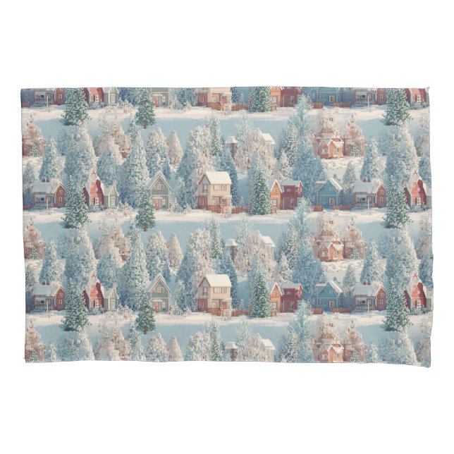 Winter Wonderland Voxel Art Pillowcase (Front)
