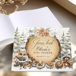 Winter Wonderland Watercolor Animals Baby Shower Guest Book