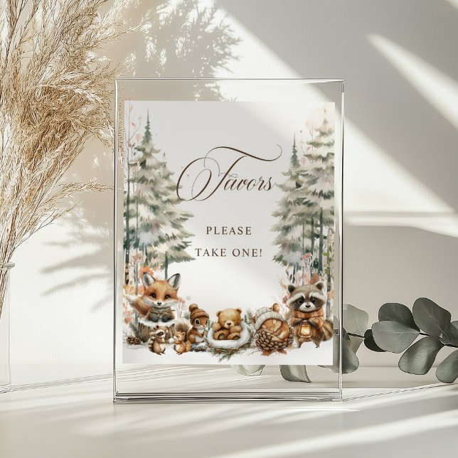Winter Wonderland Watercolor Animals Favours Sign (Creator Uploaded)