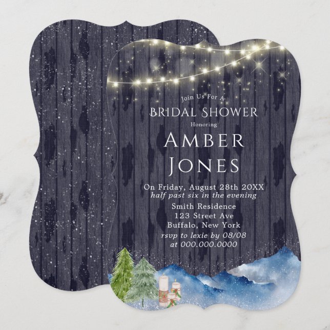 Winter Wonderland | Watercolor Bridal Shower Invit Invitation (Front/Back)