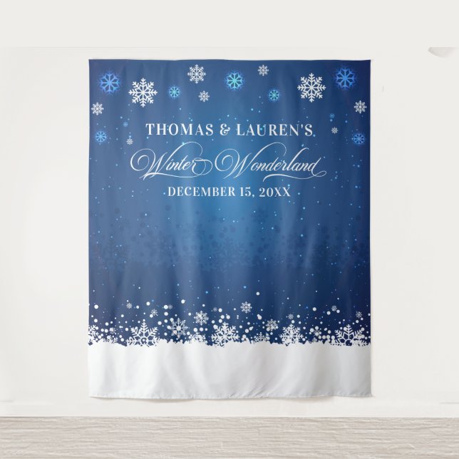 Winter Wonderland wedding backdrop banner  Tapestry (Front)