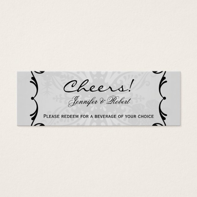 Winter Wonderland Wedding Drink Tickets (Front)