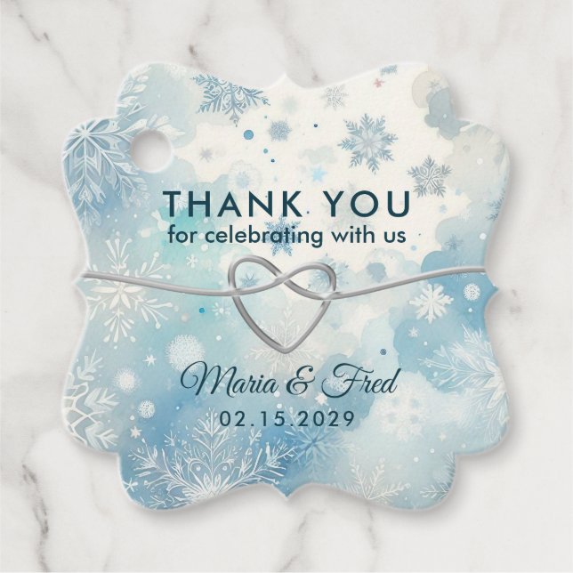 Winter Wonderland Wedding Favour Tag (Front)
