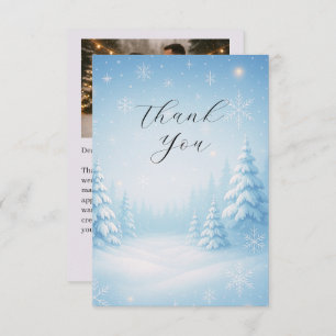 Winter Wonderland Wedding Flat Thank You Card