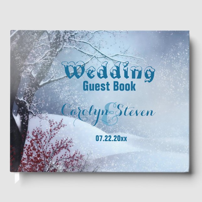 Winter Wonderland Wedding Guest Book (Front)