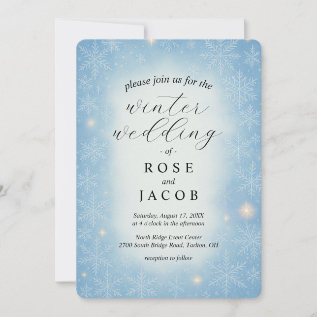 Winter Wonderland Wedding Invitation (Front)