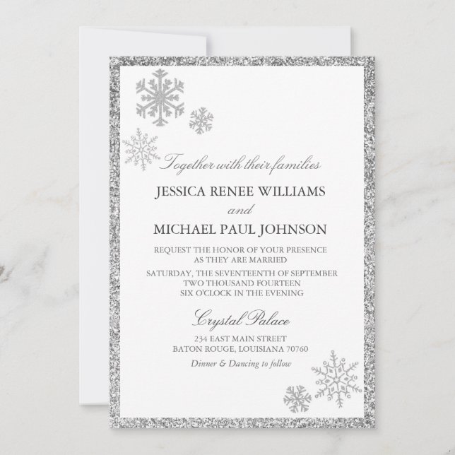 Winter Wonderland Wedding Invitations (Front)