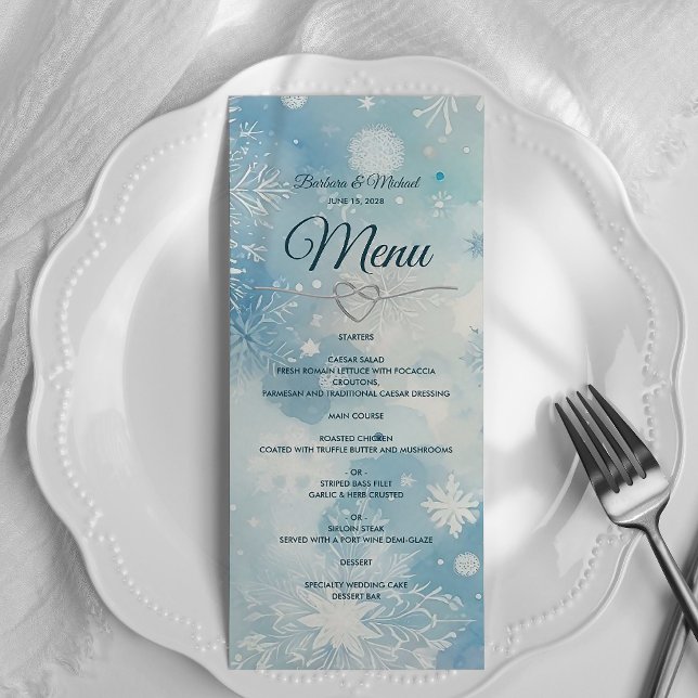 Winter Wonderland Wedding Menu Card (Creator Uploaded)