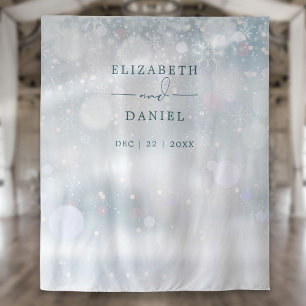 Winter Wonderland Wedding Photo Booth Backdrop Tapestry