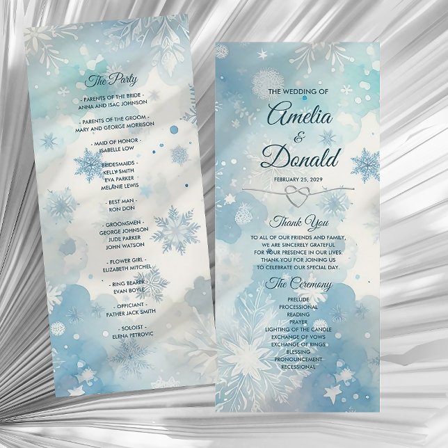 Winter Wonderland Wedding Program Card (Creator Uploaded)